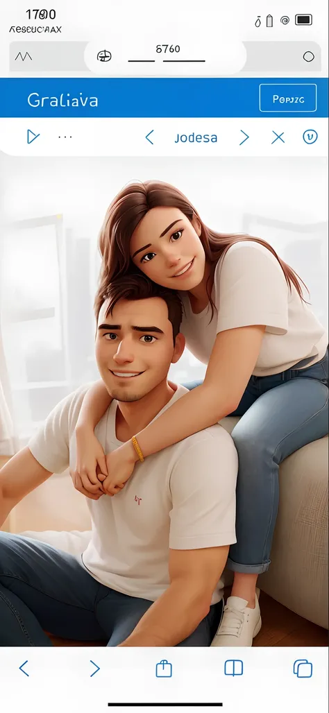 A closeup of a person sitting on a sofa with a man, casal sorridente, retrato de casal, Casal feliz, retrato de casais, Jovana Rikalo, Millaise e Greg Rutkowski, imagem de perfil, Tyler Edlin e Natasha Tan, Retrato de duas pessoas, Natasha Tan Maciej Kucia...