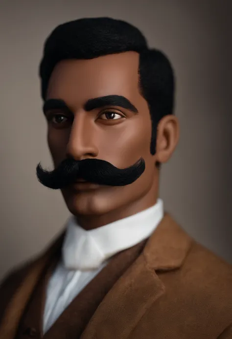 (best quality,highres,realistic:1.2),portrait,man with mustache,romario,handmade doll,realistic details,brilliant colors,soft lighting,artisanal,unique texture,mustache detail,expressive eyes,vibrant personality