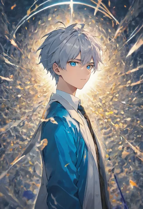 Silver-haired boy doctor blue-eyed