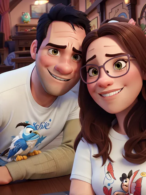 romantic couple, igual aos filmes Disney Pixar