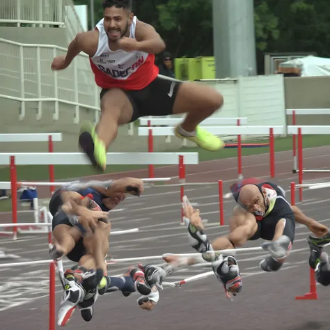 Theres a man whos jumping an obstacle, Athletic filming, Correndo, Ultra - Salto em Altura, vestindo terno de atletismo, suave em _ O pano de fundo, Motivacional, Directed by: David Ruby, velocidade, Mohamed Chahin, youtube video screenshot, 1 0 0 meters a...