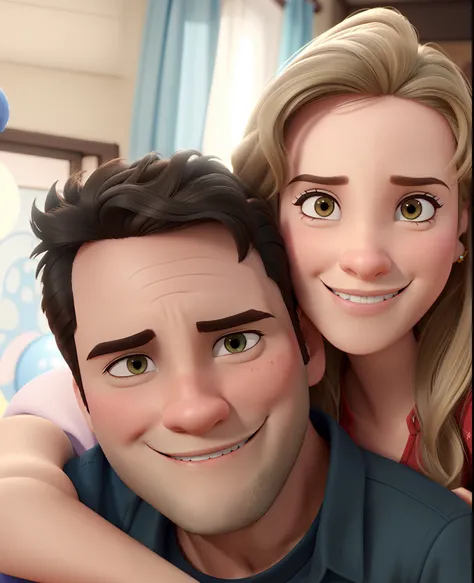 casal no estilo disney pixar, alta qualidade, melhor qualidade