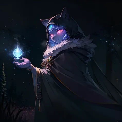 owlfolk mage,(best quality,4k,8k,highres,masterpiece:1.2),ultra-detailed,(realistic,photorealistic,photo-realistic:1.37),portraits,mysterious,dark,night,moonlight,sparkling stars,forest,enchanted,ancient,owls in flight,hooded cloak,magic staff,crystal ball...