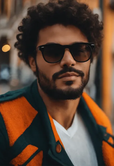 Bombeiro, cabelo curto preto, Black Glasses Without Beard