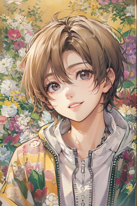 Absurdres masterpiece HDR high quality picture of a character from Hana yori dango anime, 1 boy , character is with detailed face, simple hair design , happy face, different clothes , ((short hair style:1 )) , anime eyes, light skin , 

Wearing random outf...