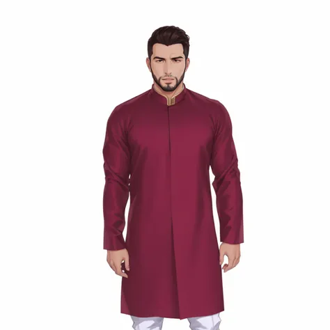 cor marrom mens kurta kurta kurta kurta kurta kurta kurta kurta kurta, usando um kurta, usando um kurta de seda, traditional clothing, roupas opulentas vermelhas escuras ornamentadas, vestido com um terno jodhpuri, Drake, o rapper, usando um kurta, vermelh...