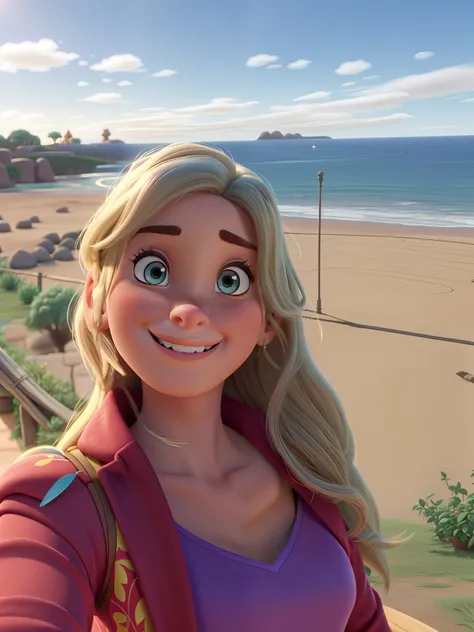 Uma mulher estilo Disney pixar, alta qualidade, melhor qualidade