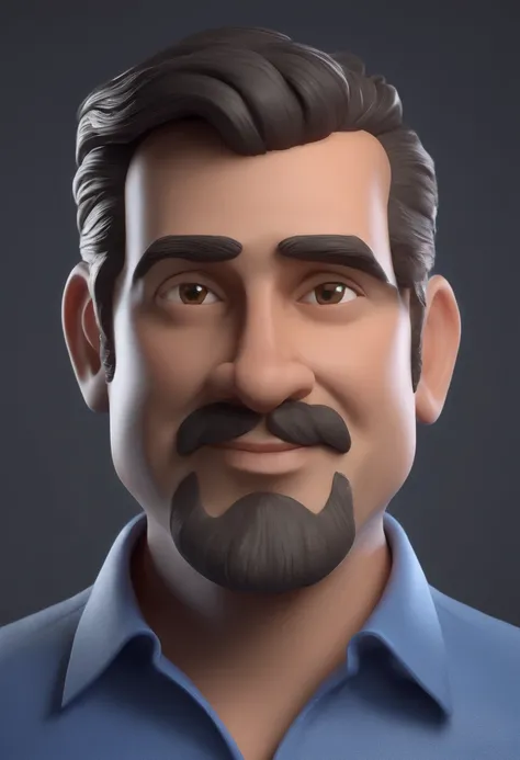 Personagem de desenho animado de um homem com barba e uma camisa azul, um personagem animado, Caractere estilizado, animation style rendering, 3D estilizado, Arnold Maya render, 3 d render stylized, toon render keyshot, Personagem 3D, Personagem 3D, 3d ren...