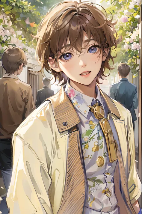 Absurdres masterpiece HDR high quality picture of a character from Hana yori dango anime, 1 boy , character is with detailed face, simple hair design , happy face, different clothes , ((short hair style:1 )) , anime eyes, light skin , 

Wearing random outf...