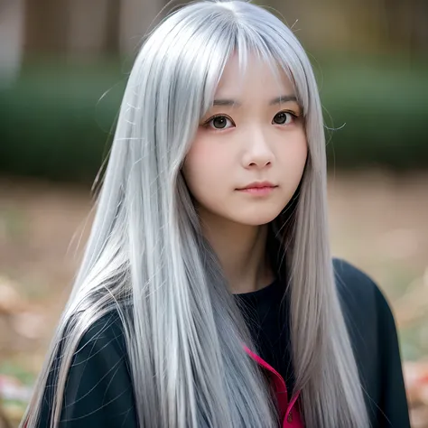 A silver-haired and long-haired girl glared at me