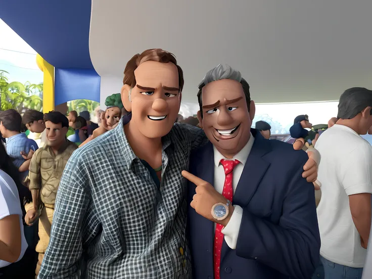 dois amigos estilo disney pixar 3d alta qualidade, melhor qualidade, dando um polegar para cima, muito feliz