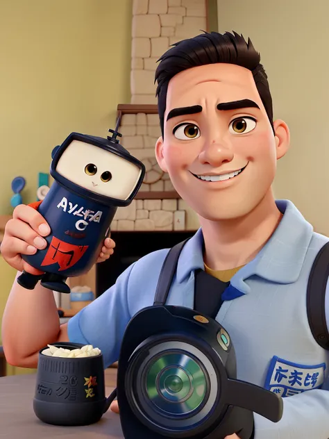 A Japanese mixed-race man Disney pixar style, alta qualidade, melhor qualidade