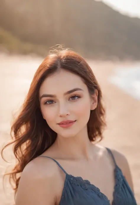 best quality,ultra-detailed,realistic,portrait,soft lighting,cute face,beautiful detailed eyes,beautiful detailed lips,flying skirt,breeze,playful pose,colorful background,summer vibes,beach scene,smiling expression.