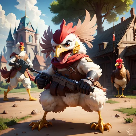 chicken 3d disney style in war --auto --s2