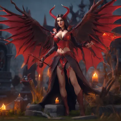 Create a sexy Succubus in a graveyard with medieval costumes