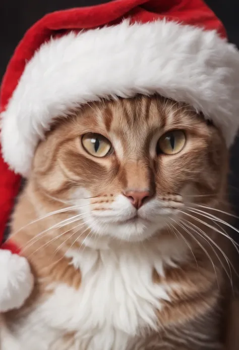 cat dressed as santa