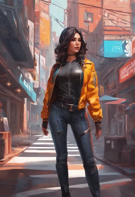 araffe woman in a leather jacket and jeans posing for a picture, cyberpunk 2 0 y. o model girl, seductive tifa lockhart portrait, tifa lockhart, cyberpunk angry gorgeous goddess, beautiful cyberpunk woman model, tifa, cyberpunk beautiful girl, beautiful di...