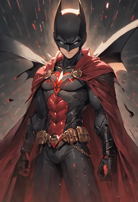 "Batman, Sorriso esquerdo, blood tears, sombrio, qualidade excepcional, multiple facial scars, Batman que ri, armadura viking das trevas, Gothic style, estilo manga"