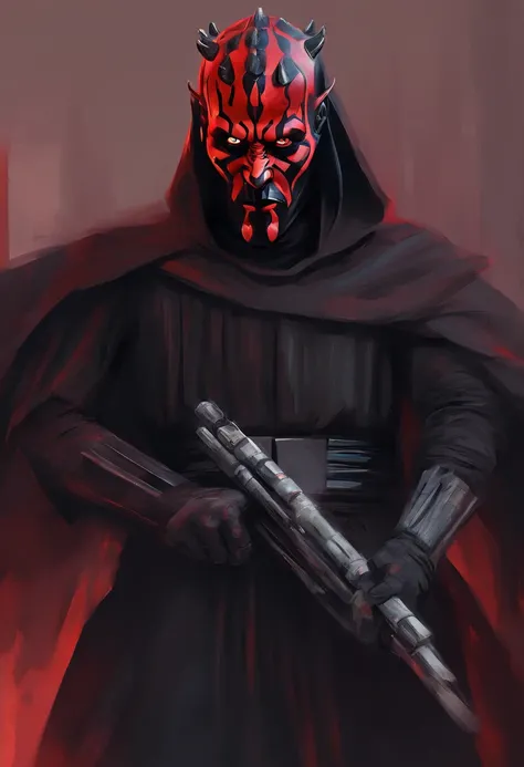 Star Wars Darth Maul,  oil painting style,  Arte de Nolin,