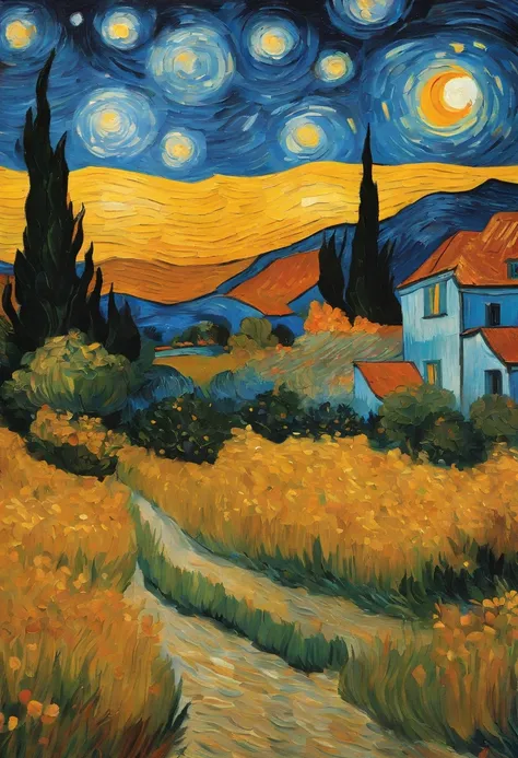 Van Gogh painted the starry sky，sonhador