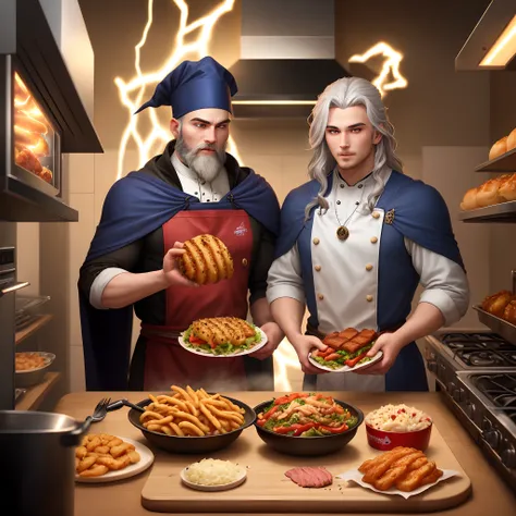 In the bustling kitchen of an Arbys, two wizards stood in the midst of their culinary conjuration. The first wizard, clad in deep indigo robes embroidered with intricate golden sigils, raised a gnarled wooden staff adorned with a sapphire-tipped crystal at...