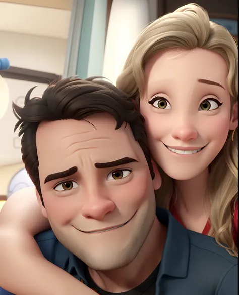 casal no estilo disney pixar, alta qualidade, melhor qualidade