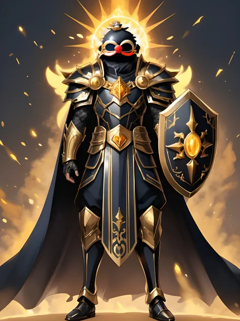 Elmo negro e dourado, elmo fechado, capacete fechado, Evil Helm,