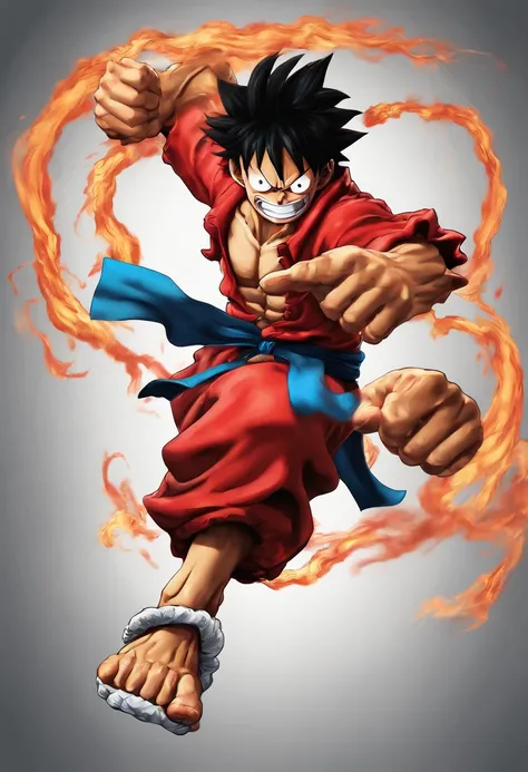 realistic 3d rendering of monkey d luffy gear 5