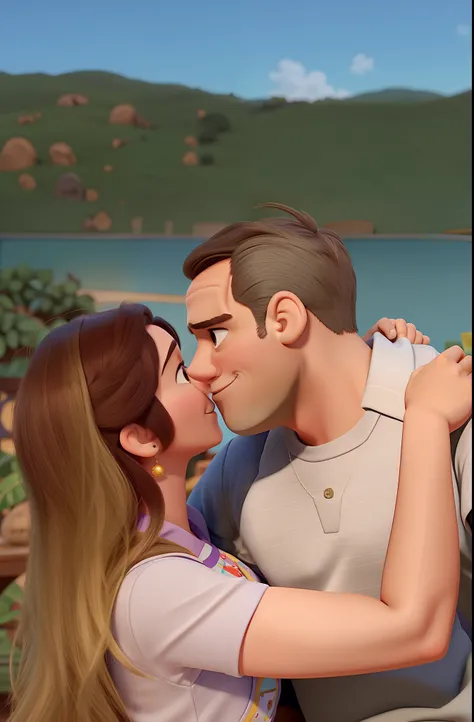 casal no estilo disney pixar, alta qualidade, melhor qualidade