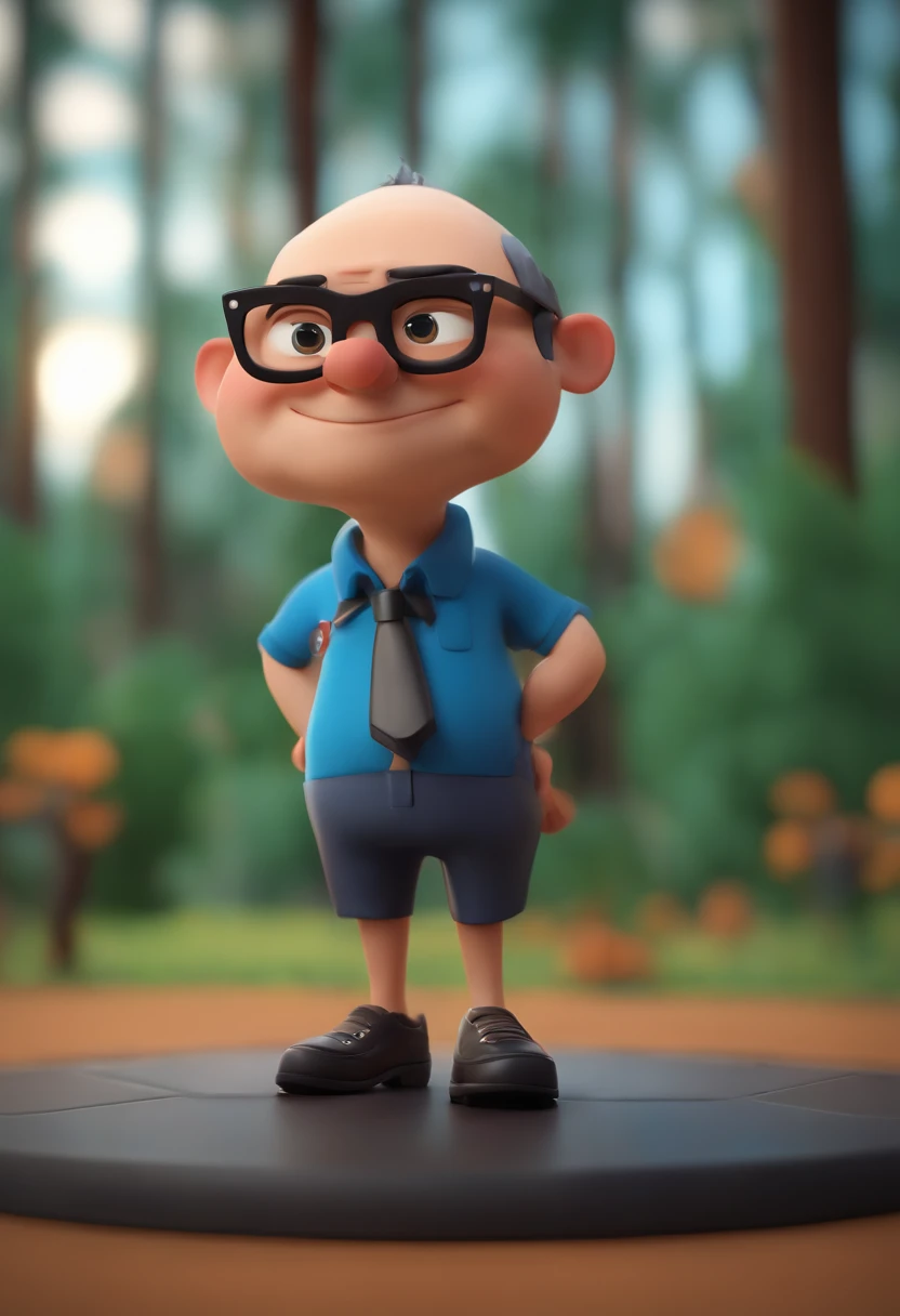 Cartoon character of a man wearing black glasses and a blue shirt, um personagem animado, Caractere estilizado, animation style rendering, 3D estilizado, Arnold Maya render, 3 d render stylized, toon render keyshot, Personagem 3D, Personagem 3D, 3d renderi...