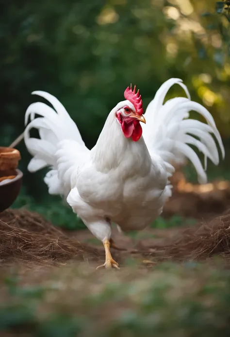 CHICKEN MAKING COOL WITH HANDS IN WHITE COLOR