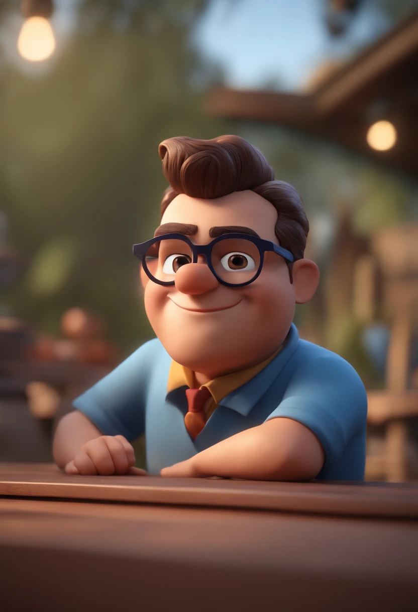 Cartoon character of a man with black glasses and a blue shirt, animation character, Caractere estilizado, animation style rendering, 3D estilizado, Arnold Maya render, 3 d render stylized, toon render keyshot, Personagem 3D, Personagem 3D, 3d rendering st...