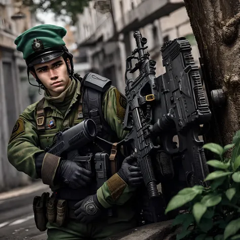 UN Portuguese soldier with a gun