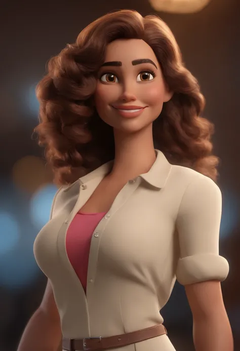 personagem dos desenhos animados de uma mulher com uma camisa branca, animation character, Caractere estilizado, animation style rendering, 3D estilizado, Arnold Maya render, 3 d render stylized, toon render keyshot, Personagem 3D, Personagem 3D, 3d render...