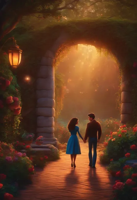 romantic couple, igual aos filmes Disney Pixar