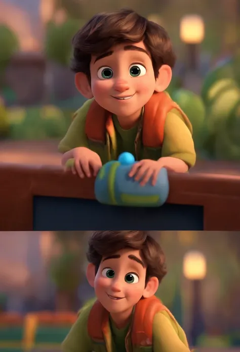 Image of a boy for a story in a YouTube video in Pixar format, Hes the little allabester, Hes the class leader, Hes outgoing, Playful and gets up for a lot of things