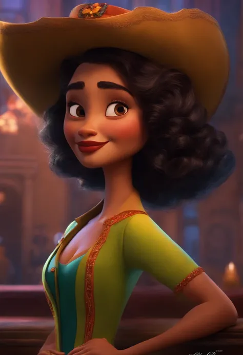 Criar um personagem no estilo pixar dentro de um jaleco. personagem morena