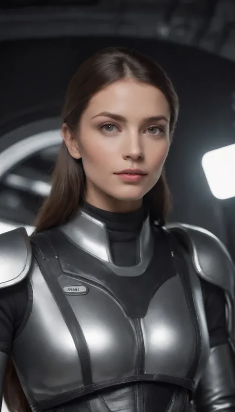 Superrealista, obra prima, melhor qualidade, Grande angular hiper-detalhada, melhor qualidade, 8k, natural  lightting, soft lighting, luz solar, ( Foto de corpo inteiro de 1 menina bonita,Vista Trimestral,in the cockpit of the spacecraft,  somente, olhos b...