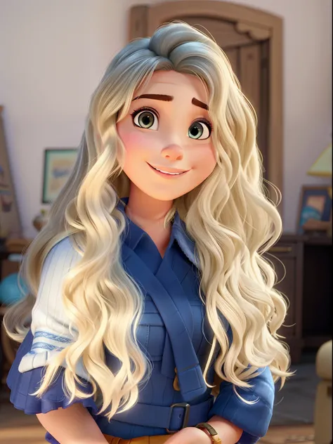 Uma mulher branca estilo disney Pixar, alta qualidade, melhor qualidade