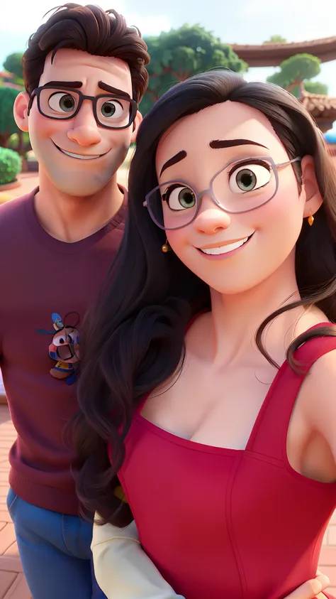 casal homem e mulher no estilo Disney Pixar, alta qualidade, melhor qualidade