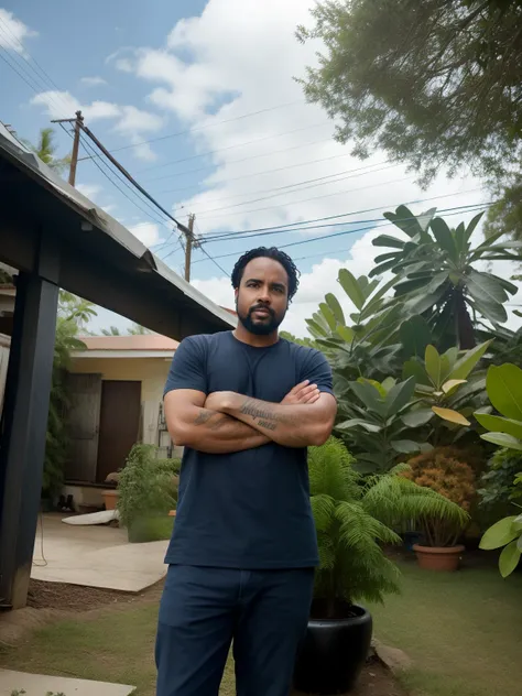 Theres a man standing in the yard with his arms crossed, Directed by: Mario Cooper, Hoyte Van Hoytema, Directed by: William Berra, Omar Ortiz, Directed by: Alejandro Obregon, Directed by: Matt Cavotta, Directed by: Scott Samuel Summers, Directed by: Lee Lo...