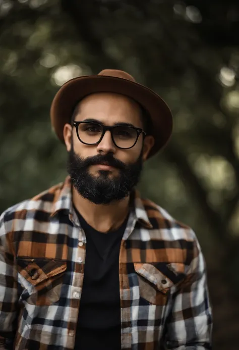 Man with glasses and beard wearing a checkered shirt, david rios ferreira, Fotografia selfie 8k, icaro carvalho, Foto realista, Carmelo Blandino, imagem de qualidade muito baixa, foto de perfil profissional, ignacio fernandez rios, imagem de perfil, andres...