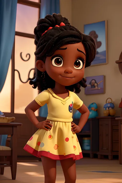 Capa de filme estilo Disney, A black baby girl with brown eyes, pele escura e cabelo liso curto,sorrindo ao lado de um menino de 9 anos de pele clara, cabelos loiros sorrindo. Deitados sobre a grama