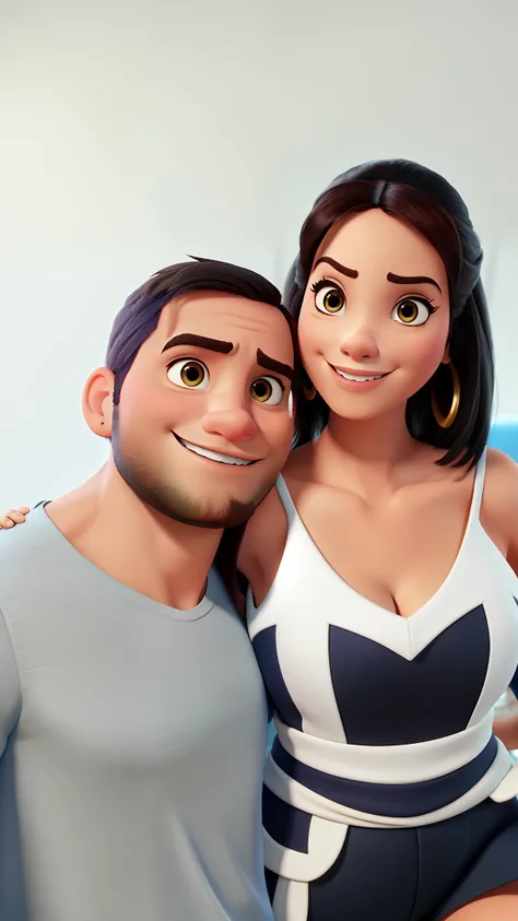 casal no estilo disney pixar, alta qualidade, melhor qualidade