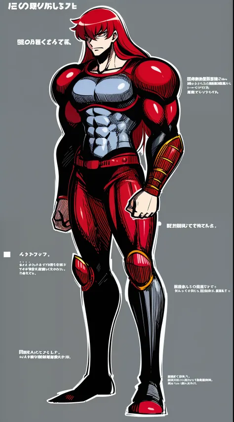 tall man, , long hair, red hair, muscular male,portrain solo focus, 1character, sentai armor, , man berserker, fantasy medieval,walking, full body, walking, stanfding,