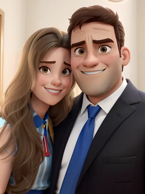 casal homem e mulher no estilo Disney Pixar, alta qualidade, melhor qualidade