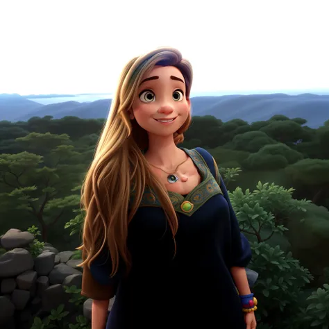 Uma mulher morenestilo disney pixar, alta qualidade, melhor qualidade