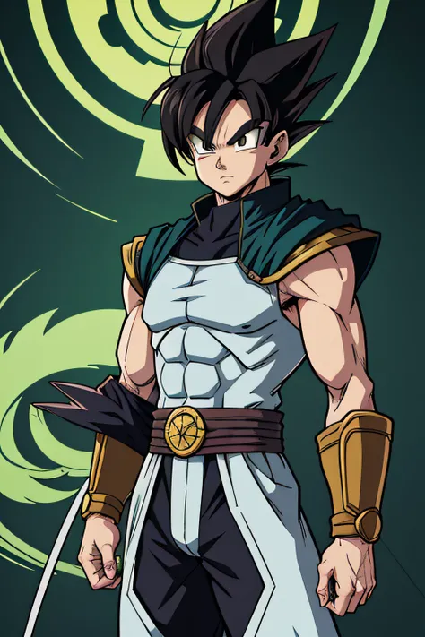 An alien villain, snake-like, com uma armadura simples de guerreiro, personagem estilo anime, como um Personagem de anime, estilo anime masculino, Personagem de anime, inspirado em Dragon Ball, arte por Akira toryama