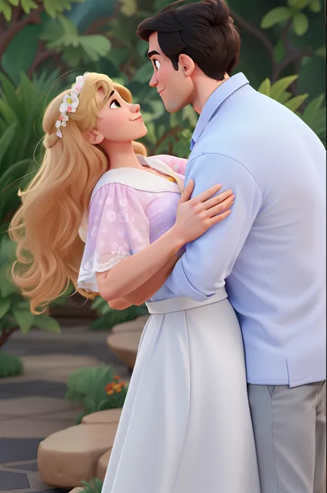 casal homem e mulher no estilo Disney Pixar, alta qualidade, melhor qualidade