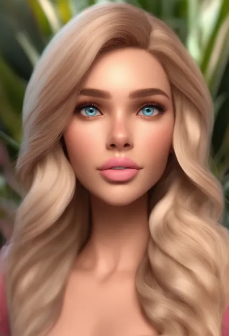 Criar um personagem no estilo pixar dentro de um jaleco. Character blonde brown eyes pink lips 1,60m